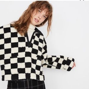 Madewell Sherpa Popover in Checkerboard